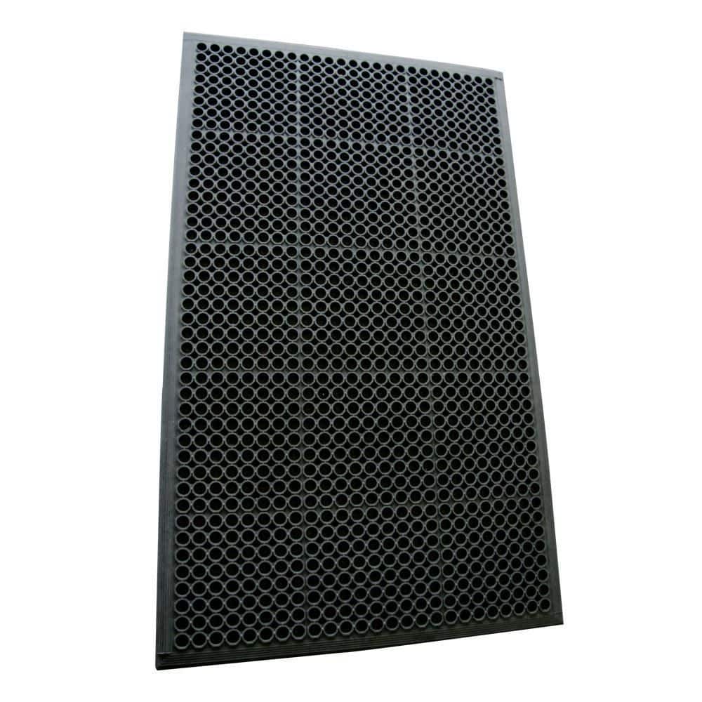 Dura-Chef Black 1/2 in. x 36 in. x 60 in. Rubber Comfort Mat - Hercitys