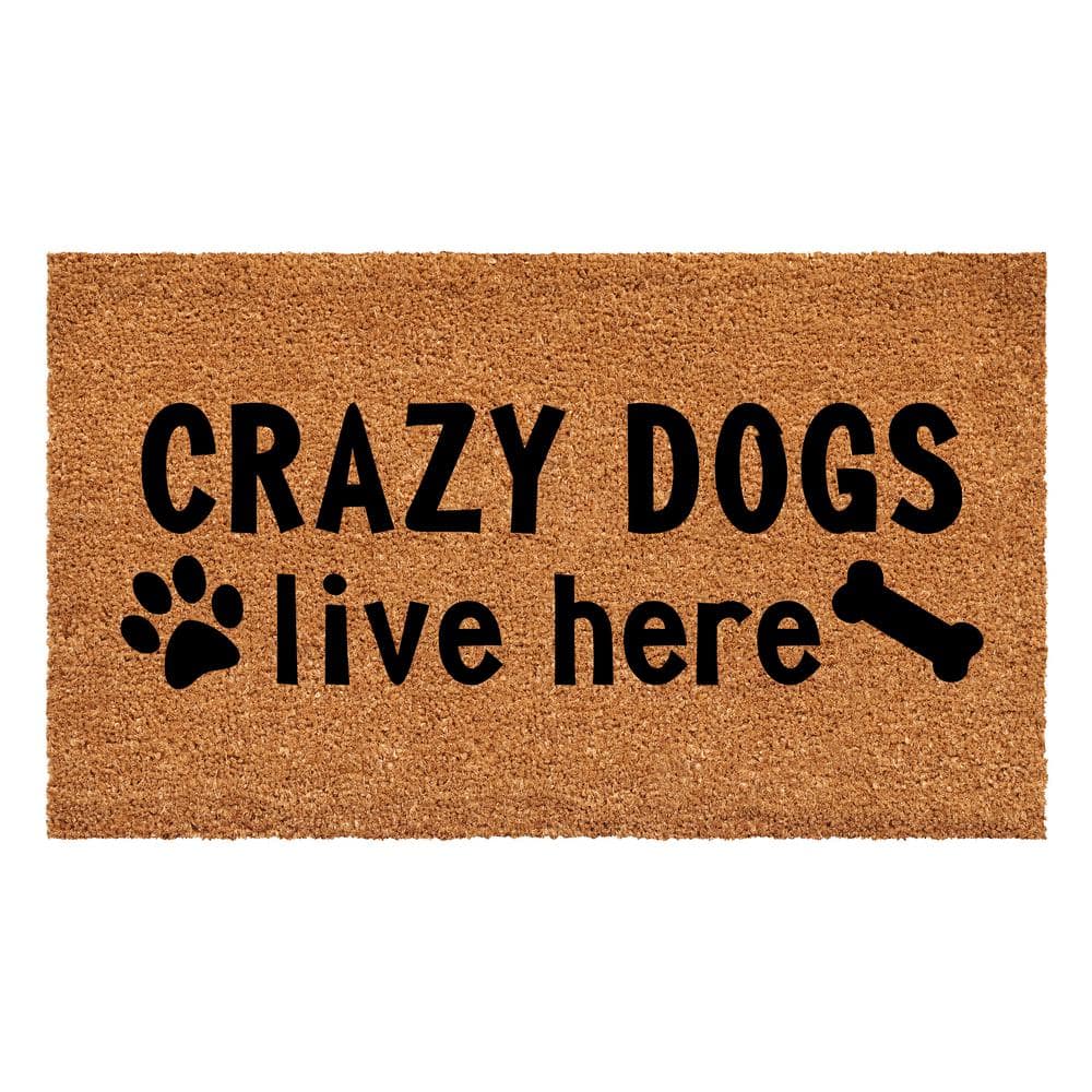 Crazy Dogs Live Here Doormat, 17″ x 29″ - Hercitys