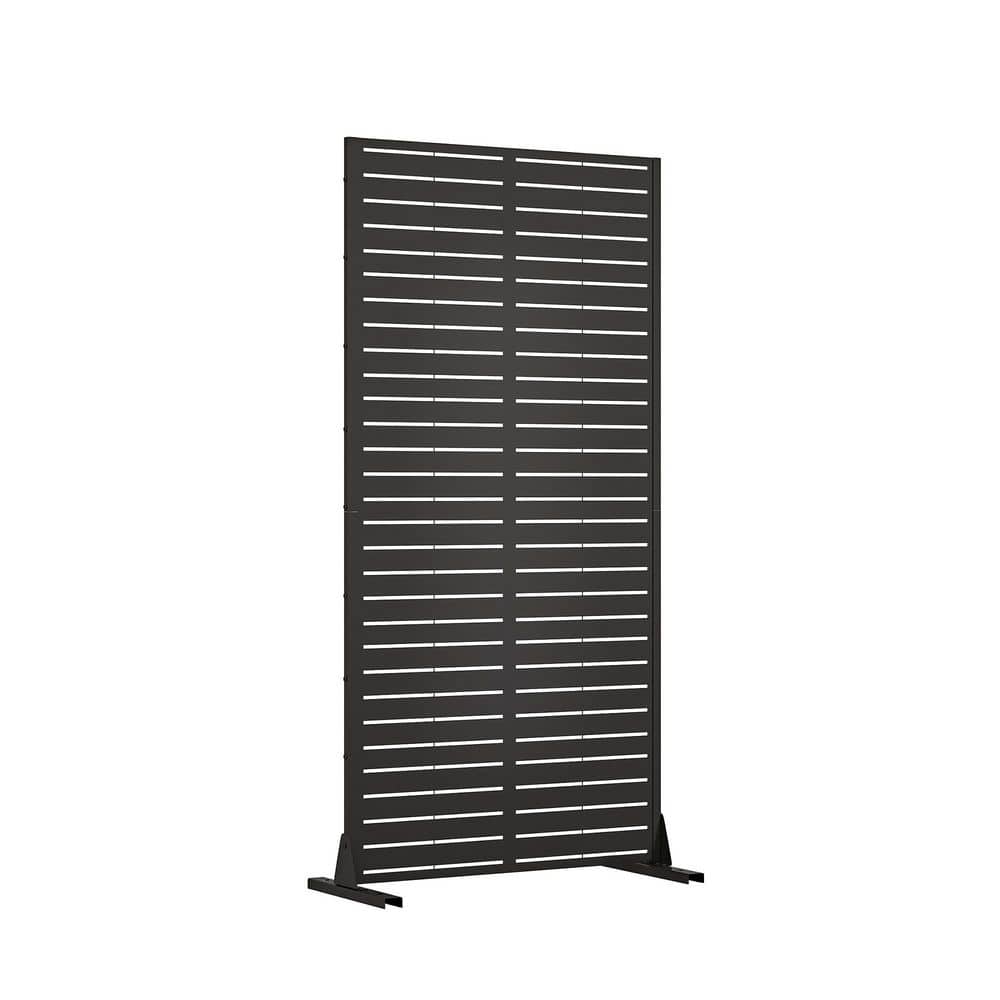 72 in. x 35 in. Black Galvanized Steel Garden Fence - Hercitys