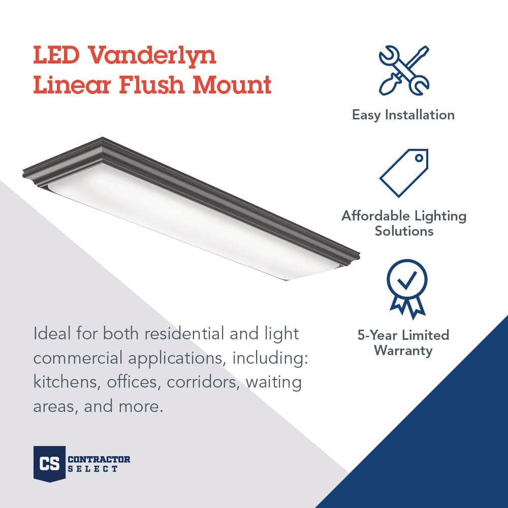 Vanderlyn 4 ft. Brown LED Flush Mount - Hercitys