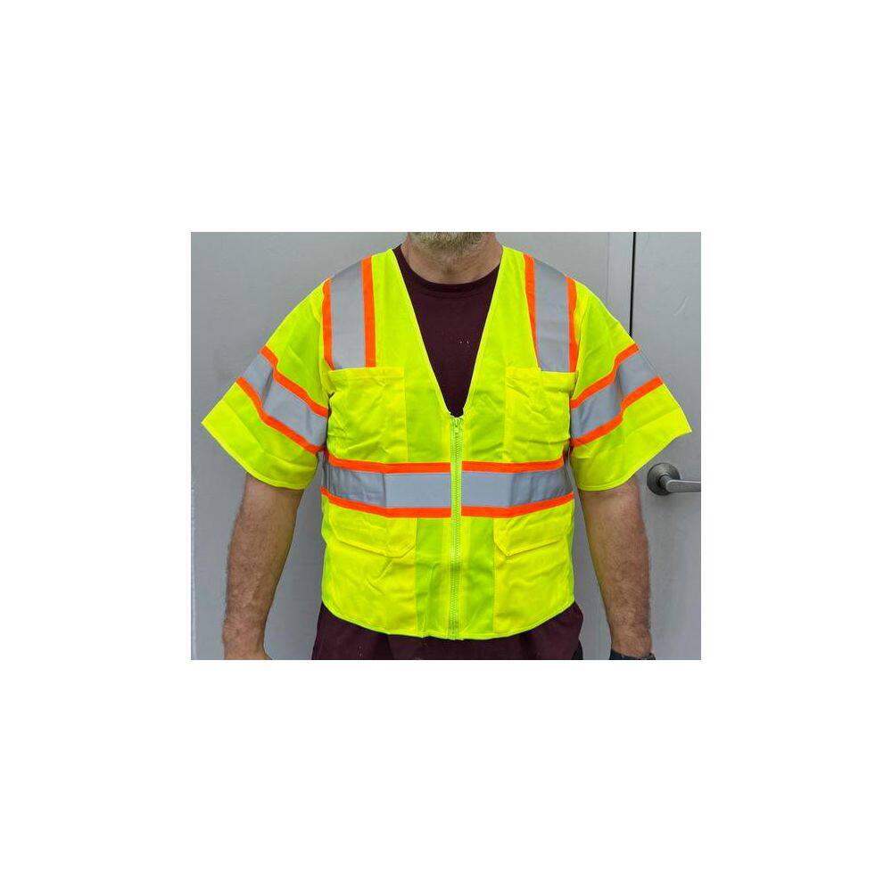 Small High Visibility Class 2 Lime Green Safety Vest - Hercitys