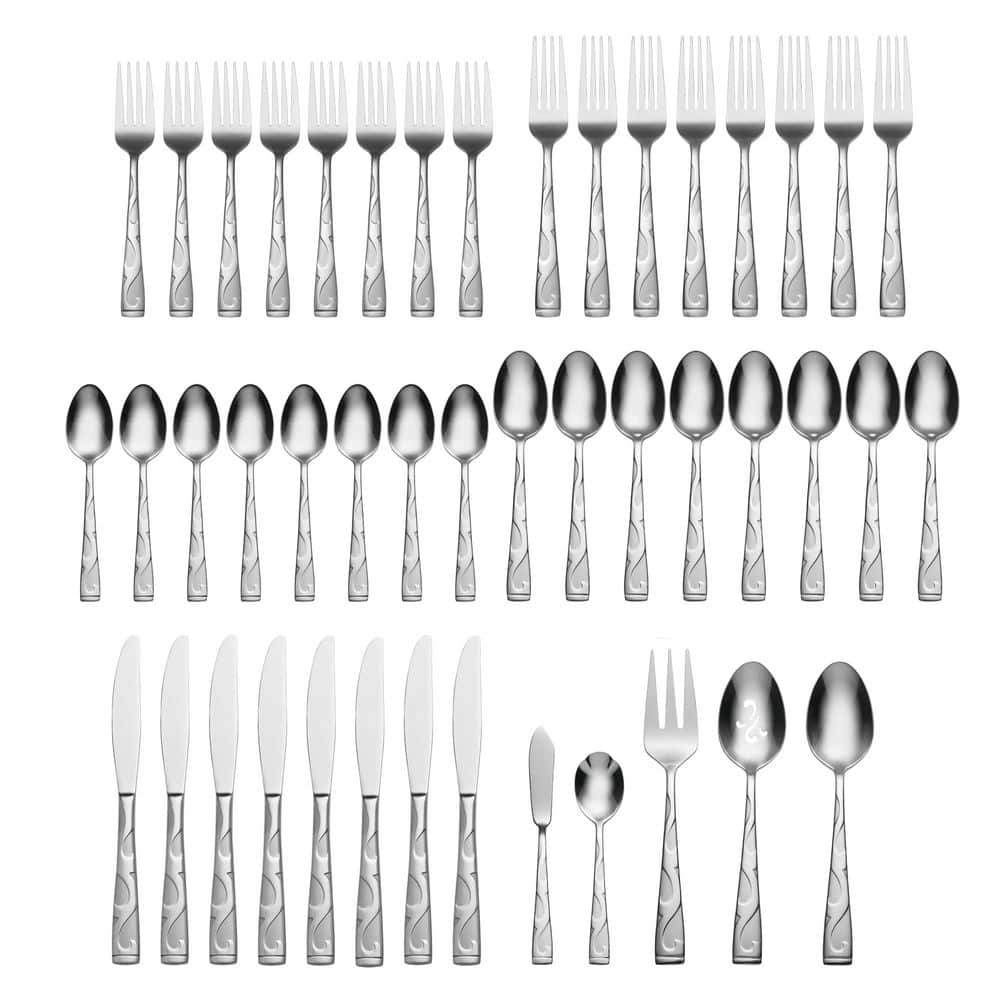Tuscany 45-Piece Silver 18/0-Stainless Steel Flatware Set (Service For 8) - Hercitys