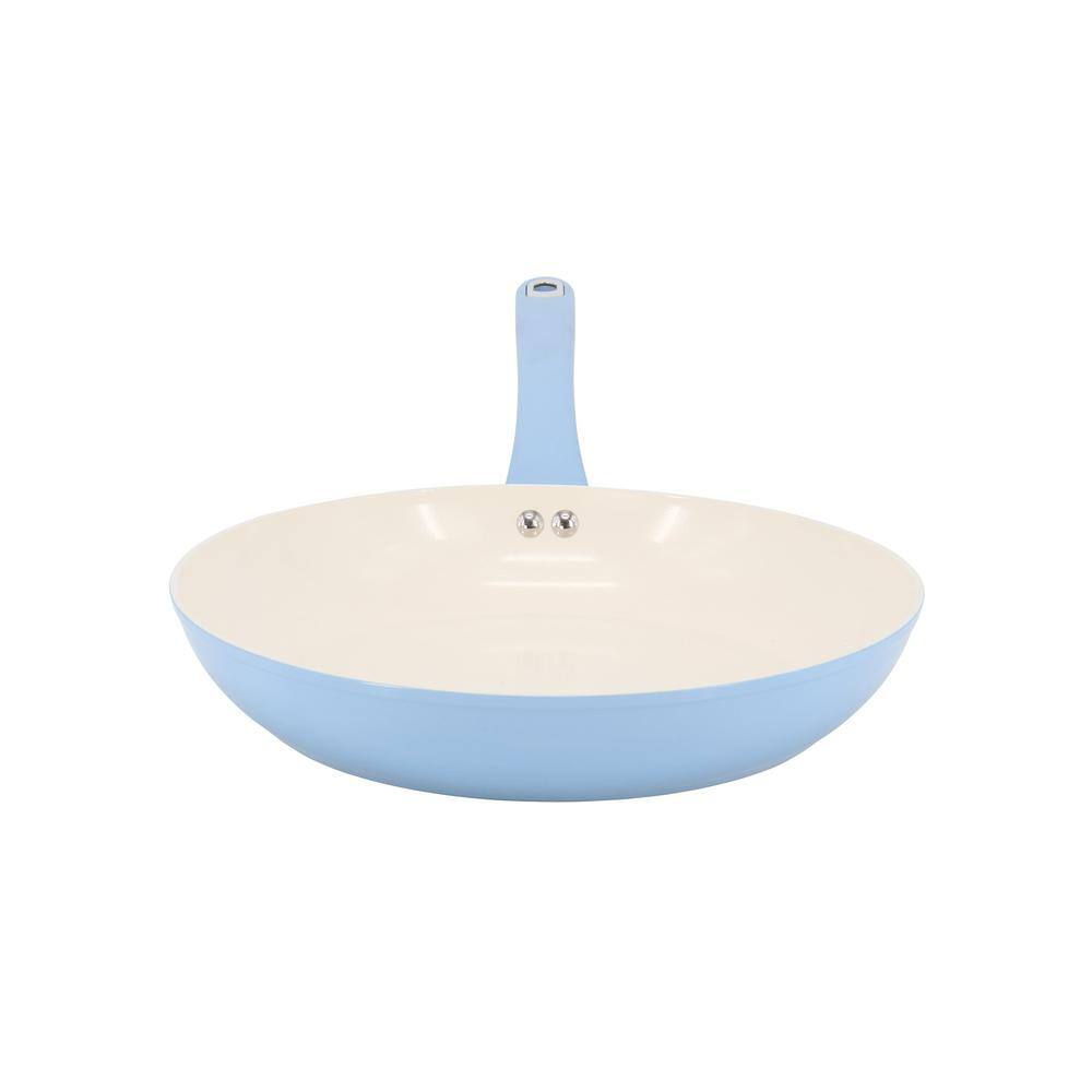 Rexford 8 in. Ceramic Nonstick Aluminum Frying Pan in Soft Blue - Hercitys