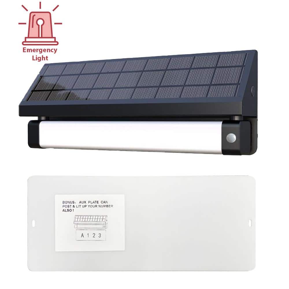 Solar 180° Black SMART Sensing Self-Contained Integrated Selectable LED Color Flood Pathway Wall Light - Hercitys