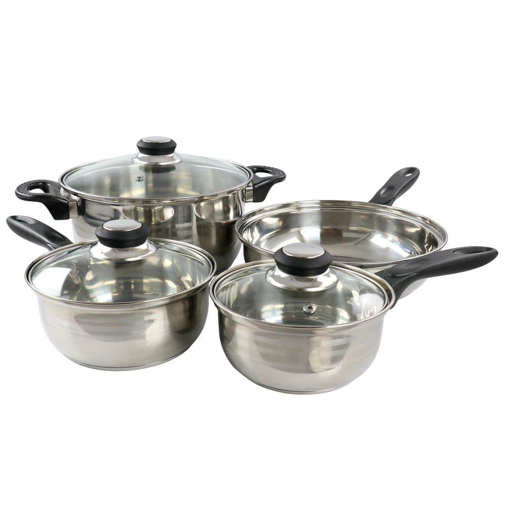 Lybra 7-Piece 2-Tone Polished Stainless Steel Cookware Set - Hercitys