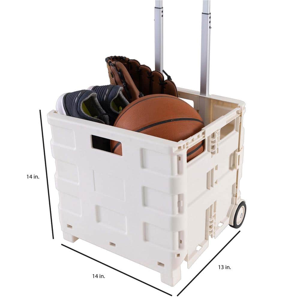 Tote and Go Collapsible Utility Cart in White - Hercitys