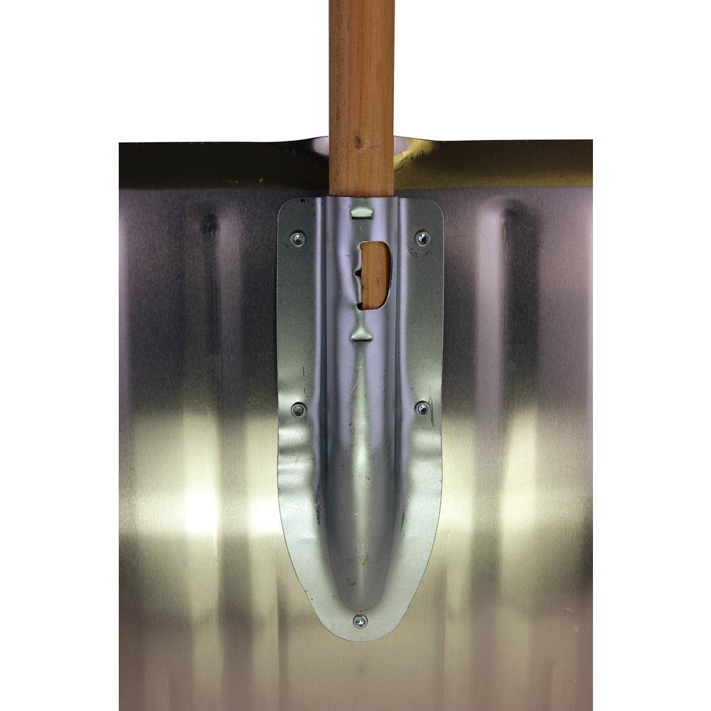 Bigfoot 48 in. Aluminum Blade Snow Shovel with Non-Stick Coating and Wooden Handle - Hercitys