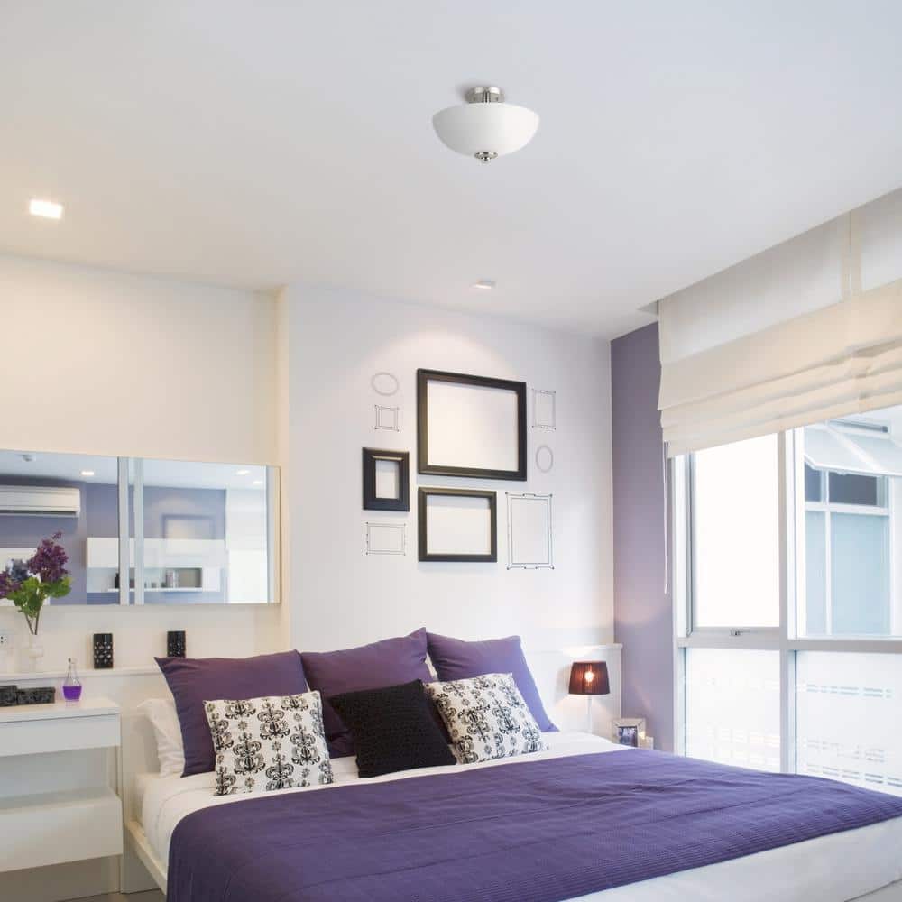 Hudson 2-Light Brushed Nickel with Chrome Accents Semi-Flush Mount Ceiling Light - Hercitys