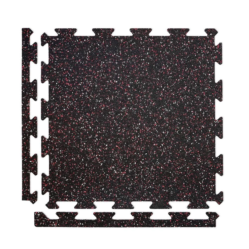 Eco-Lock Cross-Training In-The Zone 24 in. x 24 in. x 0.25 in. Rubber Gym/Weight Room Flooring Tiles (34 sq.ft.)(8-Pack) - Hercitys