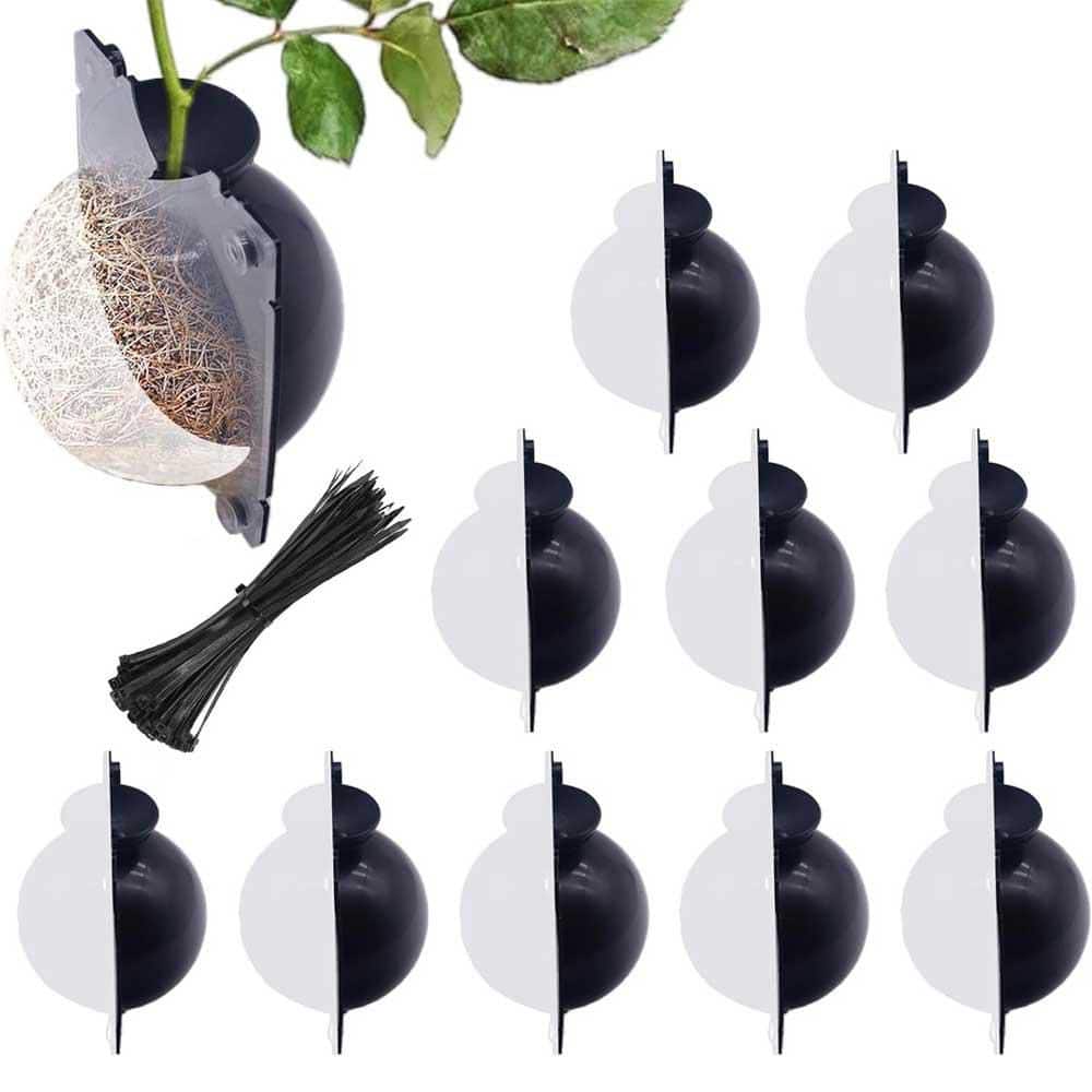 Air Layering Propagation Kit Thicker Version with Reusable Transparent Rooting Ball and Twist Ties 10-Piece Small - Hercitys