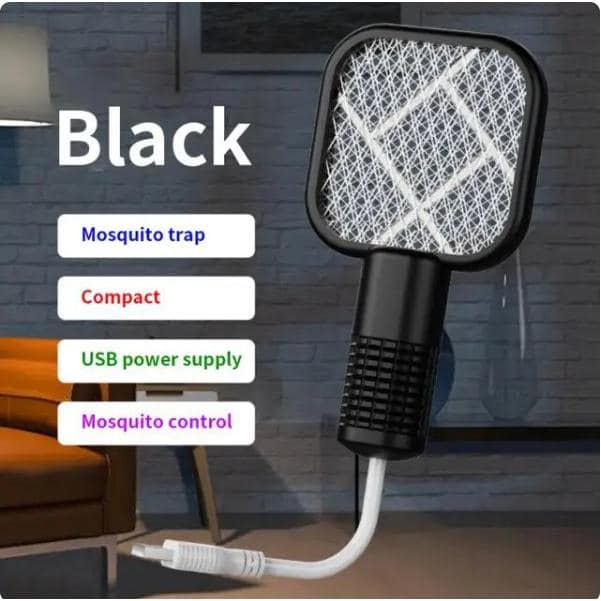 Indoor Mosquito Racket Killer Fly Swatter For Camping/Travel USB Led Trap Mosquito Killer Lamp 10-Pack in Black - Hercitys