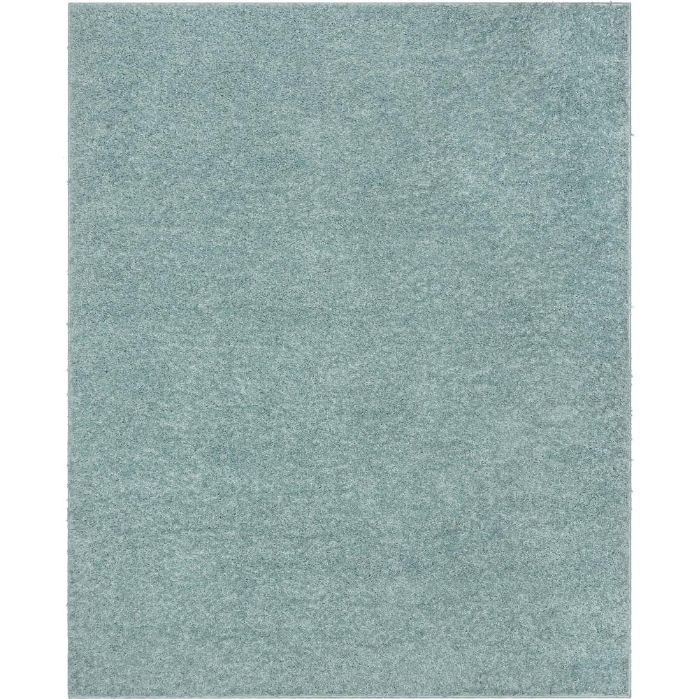 Elle Basics Emerson Solid Shag Seafoam Green 5 ft. 3 in. x 7 ft. 3 in. Area Rug - Hercitys
