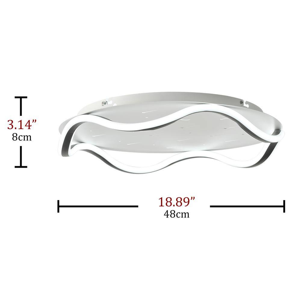 Modern 18.89 in. Integrated LED Flush Mount Creative Design Close to Ceiling Lighting - Hercitys