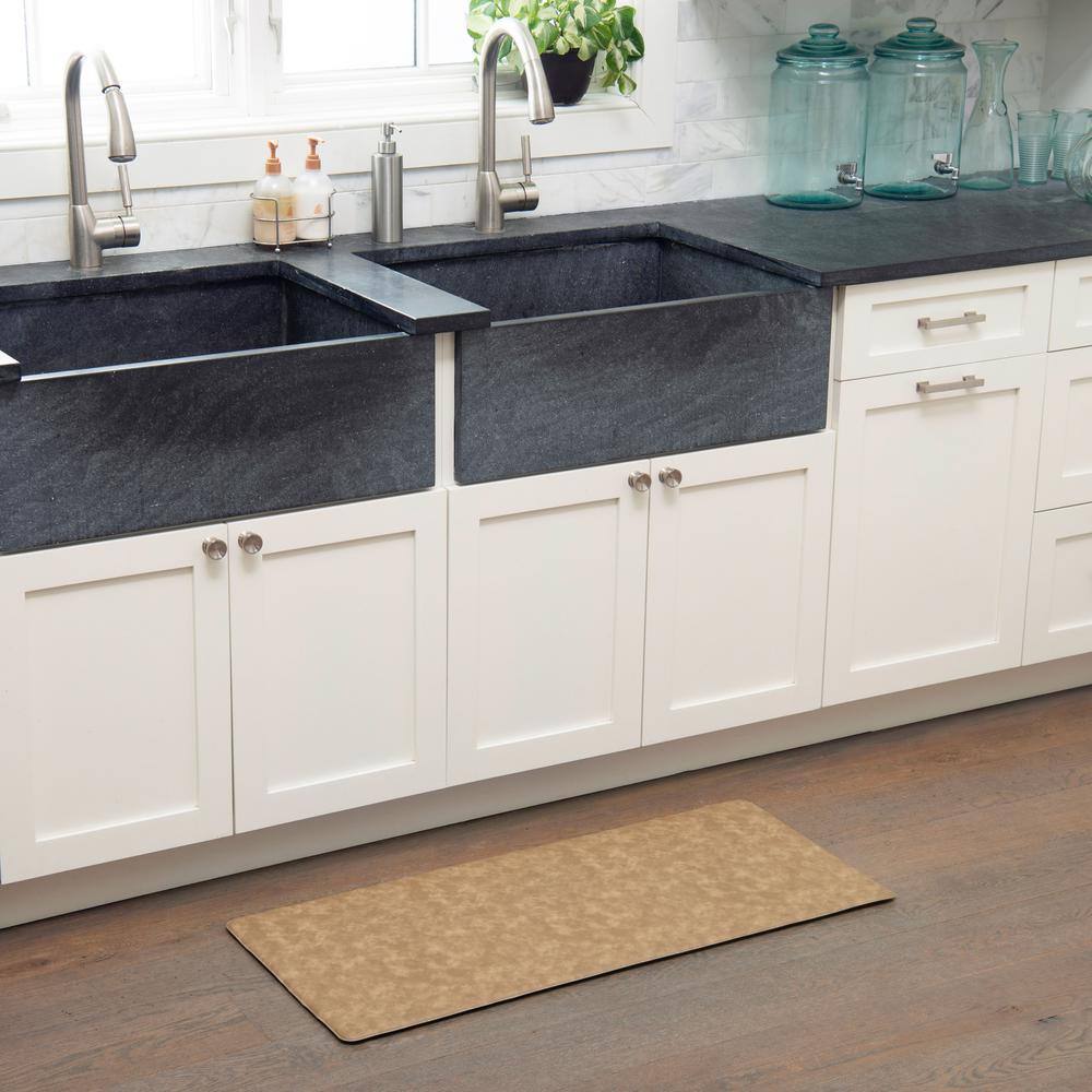 Trenton Solace Beige 17 in. x 32 in. Anti Fatigue Kitchen Mat - Hercitys