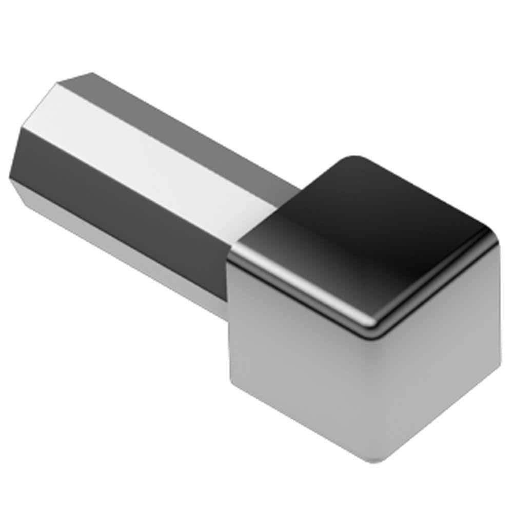 Quadec Polished Chrome Anodized Aluminum 3/16 in. x 1 in. Metal Inside/Outside Corner - Hercitys