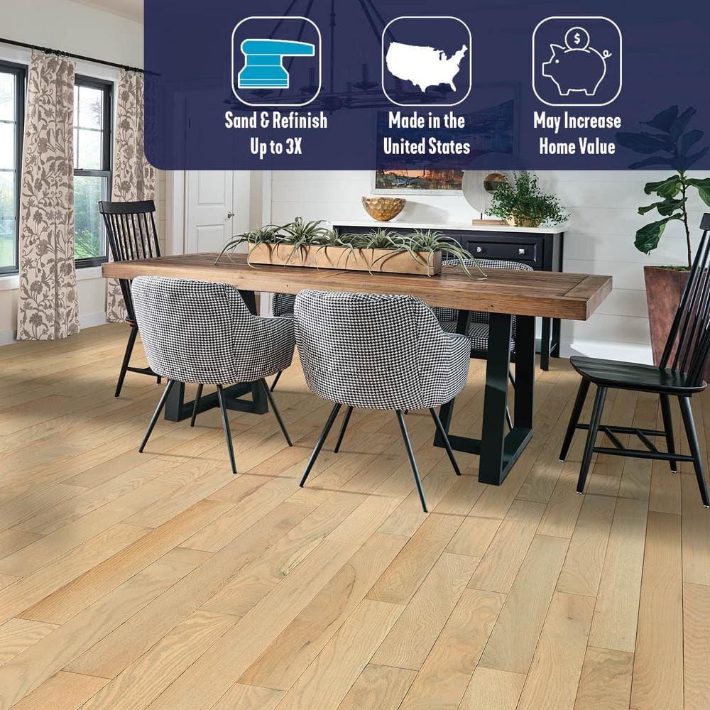 Plano Light Warmth Red Oak 3/4 in. T x 5 in. W Smooth Solid Hardwood Flooring (23.5 sq.ft./ctn) - Hercitys