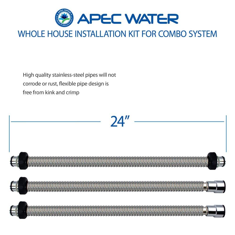 APEC Whole House System Dual Tank Installation Kit for Water Filter and Water Softener Combo System - Hercitys