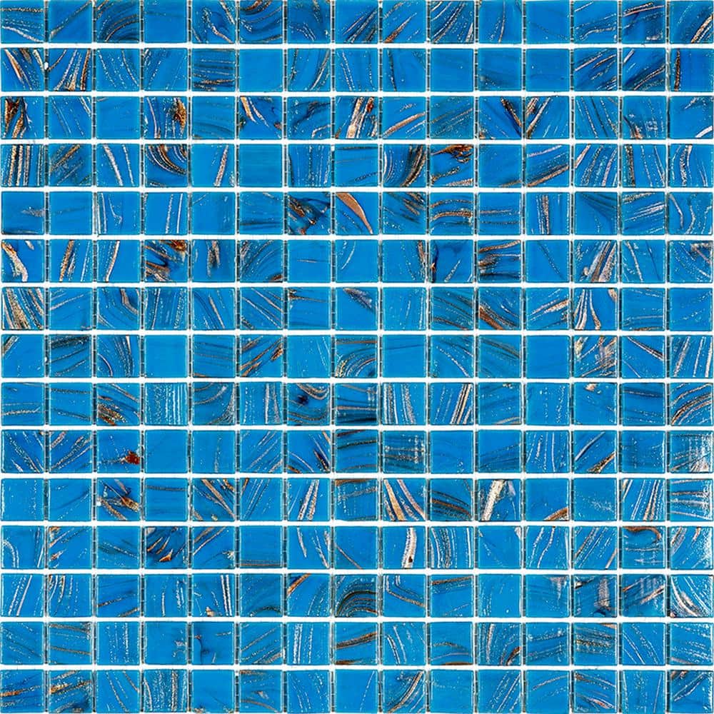 Celestial Glossy Rich Electric Blue 12 in. x 12 in. Glass Mosaic Wall and Floor Tile (20 sq. ft./case) (20-pack) - Hercitys