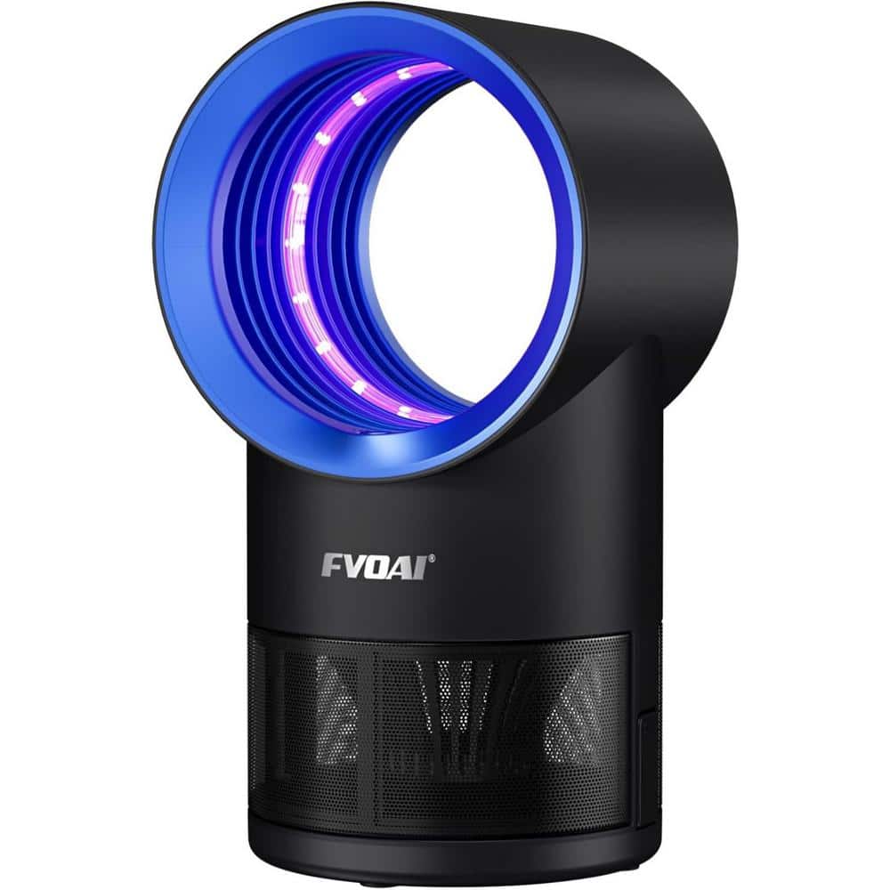 Indoor Electronic Fly Traps Zapper with Suction, Time Setting and Bug Light in Black - Hercitys