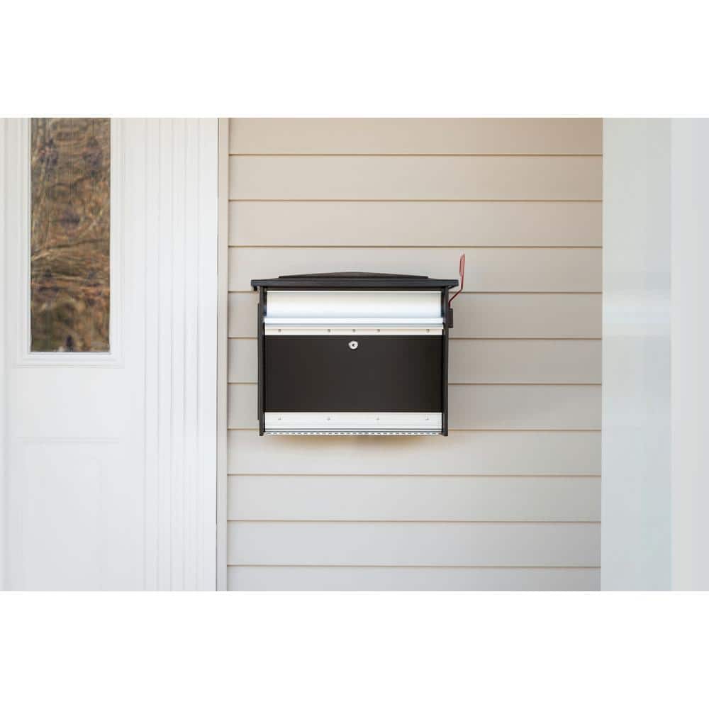 Mailsafe Black, Medium, Aluminum and Plastic, Locking, Wall Mount Mailbox - Hercitys