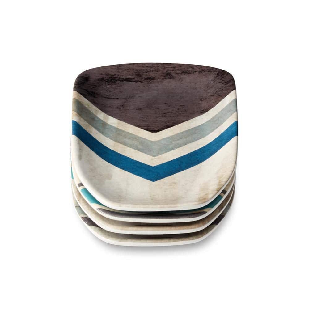 Wake At The Lake Multi-Colored 3-D Oar Canape Plate (Set of 4) - Hercitys