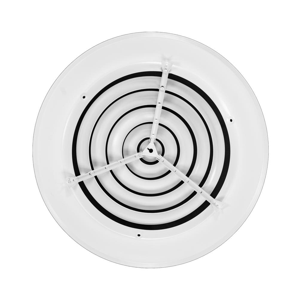 8 in round butterfly diffuser/grille with concentric step down rings - Hercitys