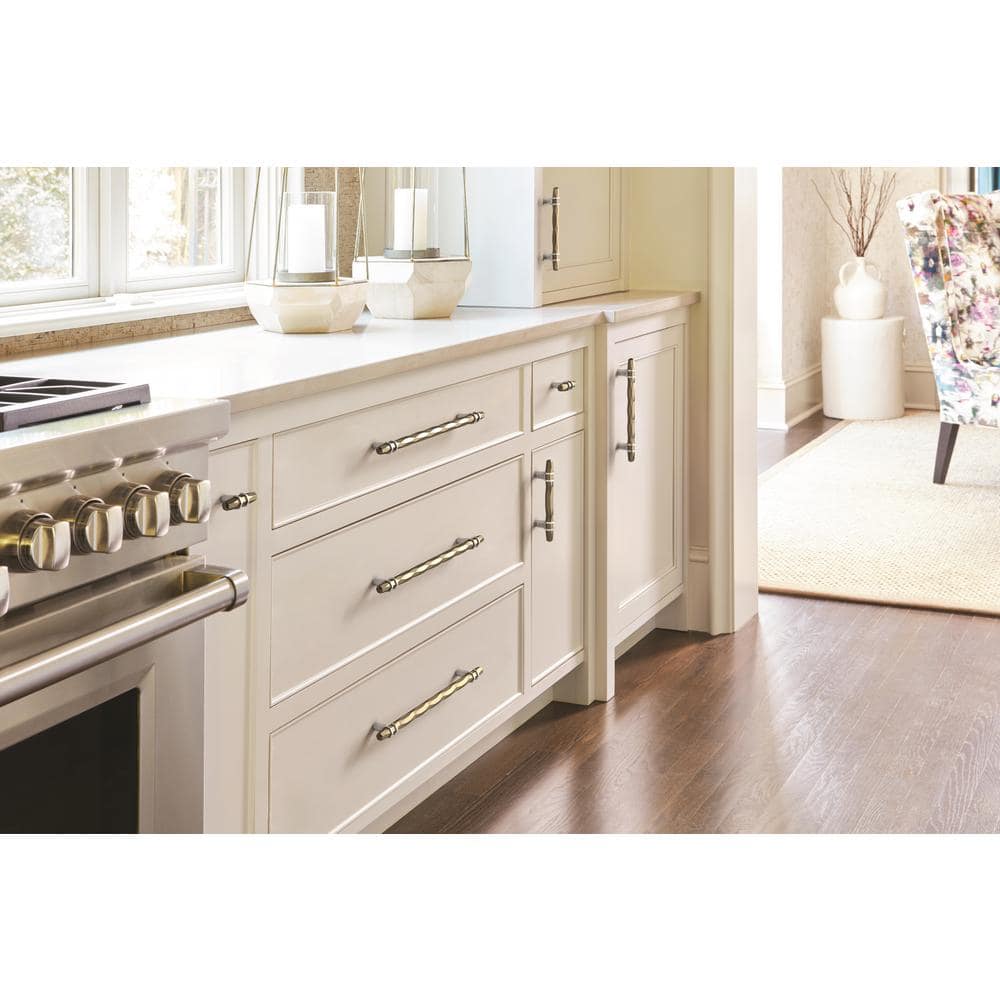 London 2-1/2 in. (64mm) Modern Golden Champagne/Polished Chrome Bar Cabinet Knob - Hercitys