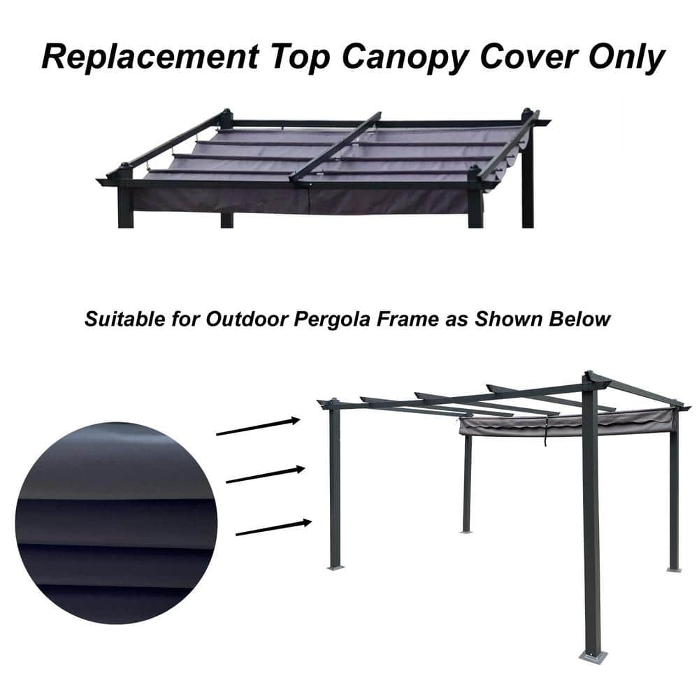 Universal Canopy Replacement Top Fabric Suitable for 13 X 10 ft. for Outdoor Retractable Pergola Frame Sunshelter - Hercitys