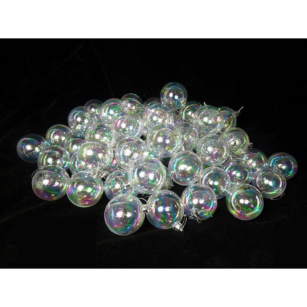 Clear Iridescent Shatterproof Christmas Ball Ornaments (60-Count) - Hercitys