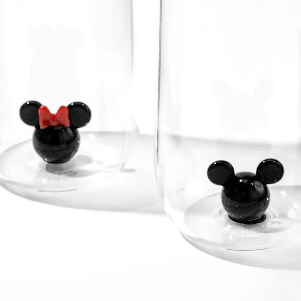 Mickey and Minnie Icon Tall Drinking Glass (Set of 2 Mixed 1 Mickey and 1 Minnie) - Hercitys
