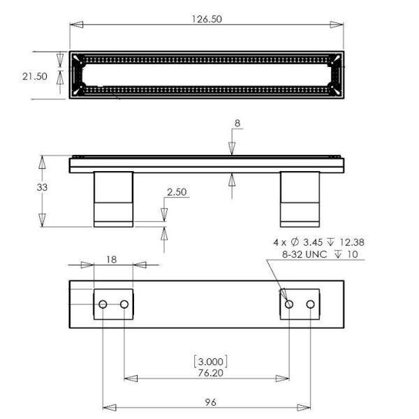 Brossard Collection 3 in. (76 mm) Traditional Polished Nickel Rectangular Cabinet Bar Pull - Hercitys