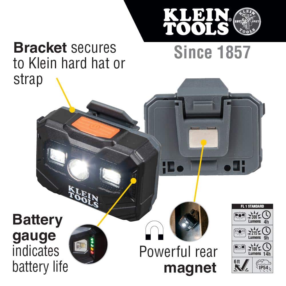 Rechargeable Headlamp and Work Light, 300 Lumens, 3 Modes - Hercitys