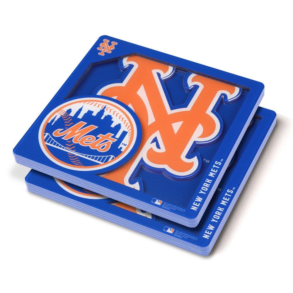MLB New York Mets 3D Logo Series Multi-Colored Coasters - Hercitys