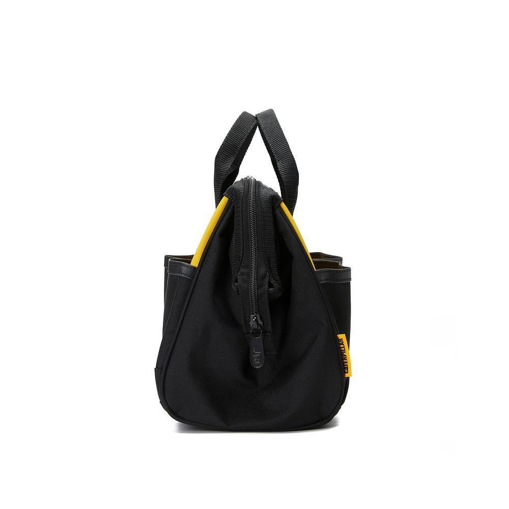 Tool Storage 12 in., 4 Pockets, Black and yellow, 600-D Polyester, Tool Bag, Large Open Main Compartment, Webbing Handle - Hercitys