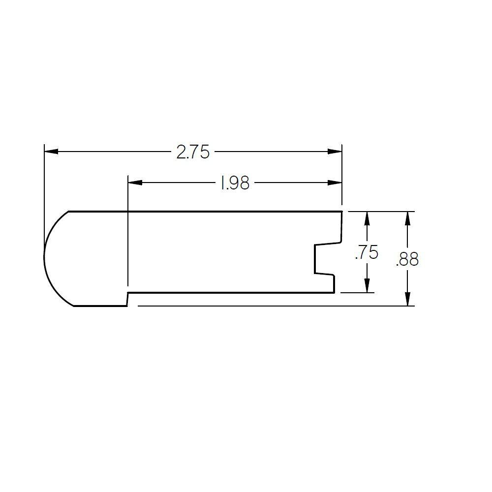 Chesapeake 0.75 in. Thick x 2.78 in. Wide x 78 in. Length Hardwood Trim Stair Nose - Hercitys