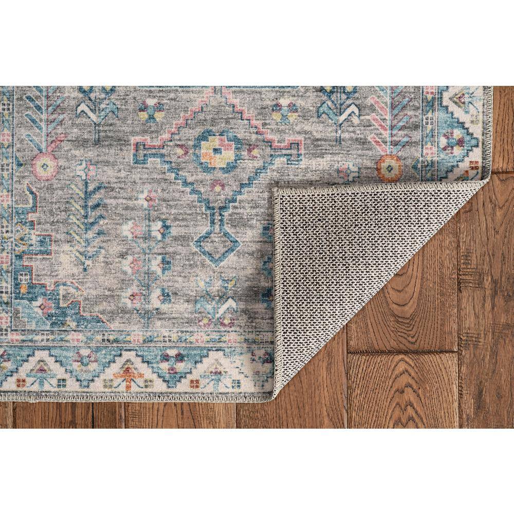Washable Aztek Grey/Green 5 ft. x 7 ft. Abstract Rectangle Area Rug - Hercitys