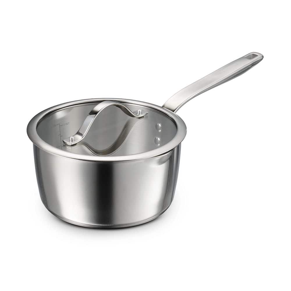 Tempo 3 qt. Tri-Ply Base Stainless Steel Covered Saucepan - Hercitys