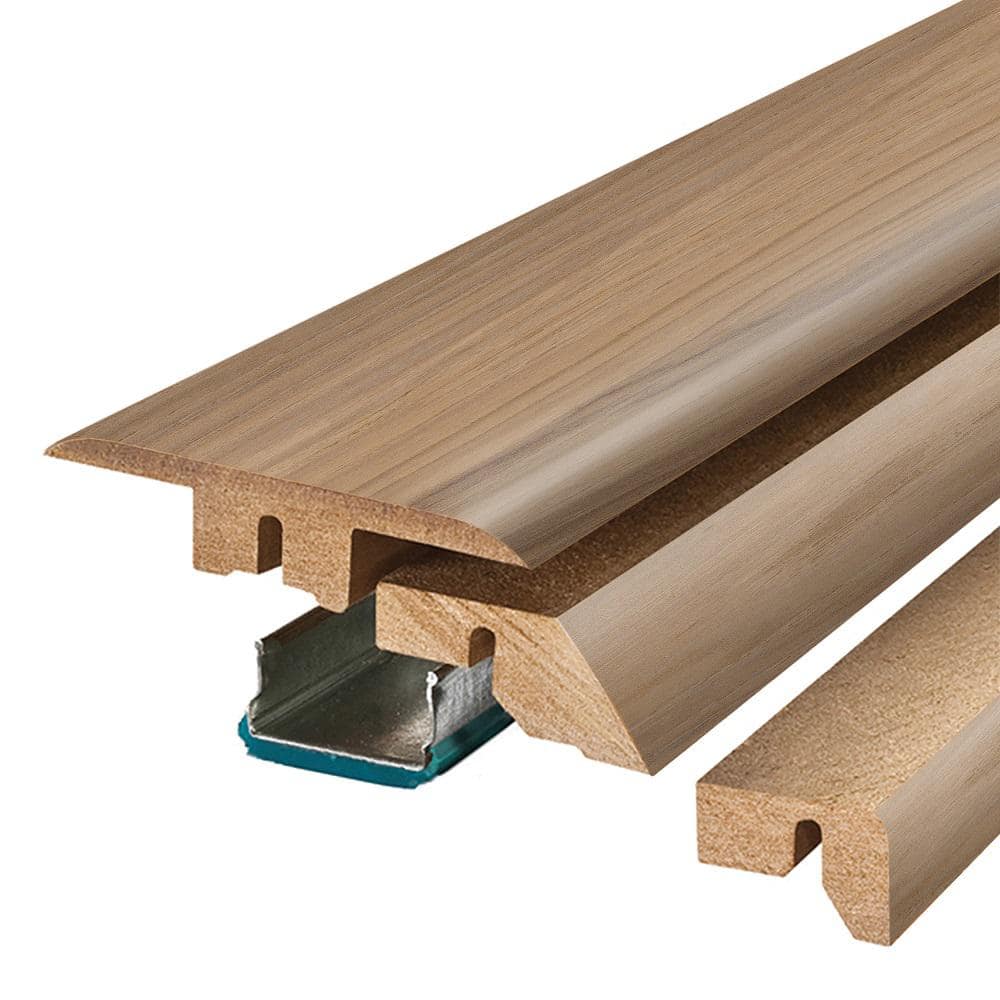 Silva 0.75 in. T x 2.37 in. W x 78.7 in. L Textured Wood Look Laminate Moulding/Trim 4 in 1 Molding - Hercitys