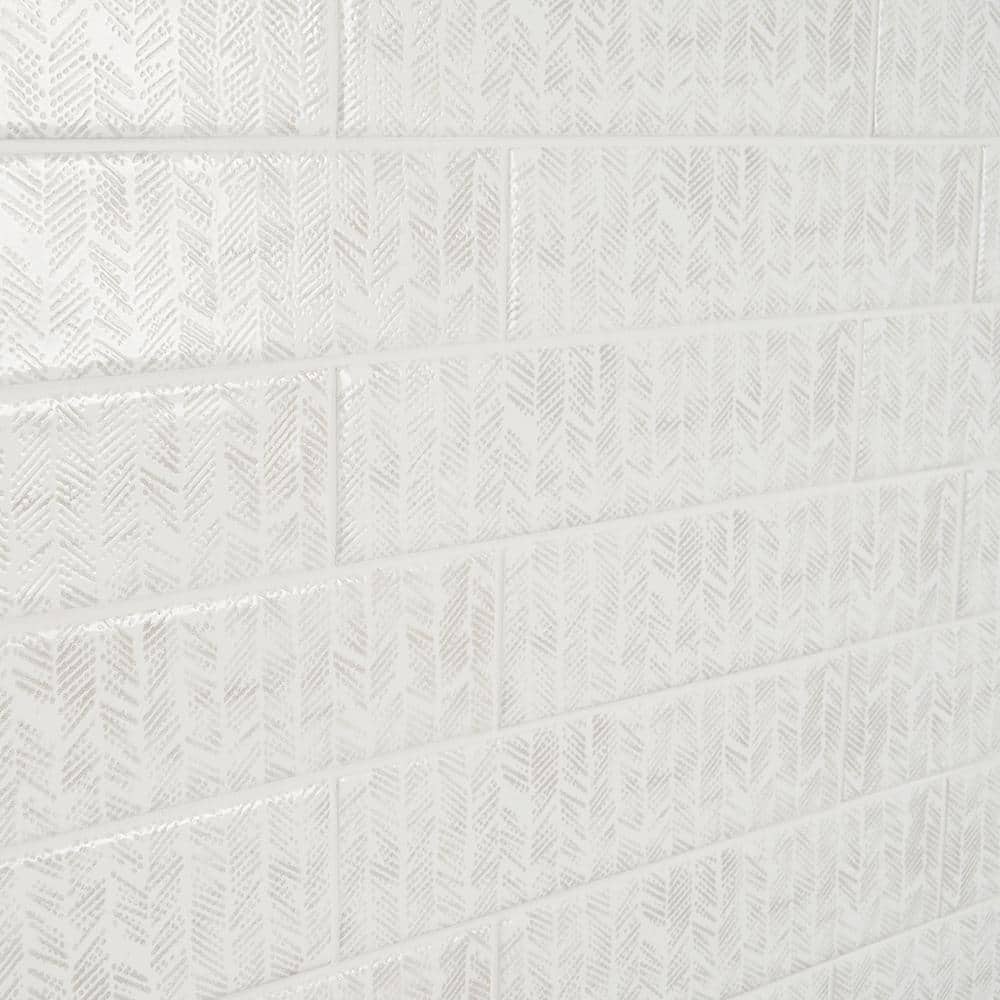 Baisley Deco White 2.6 in. x 10 in. Polished Ceramic Wall Tile (7.53 sq. ft./Case) - Hercitys