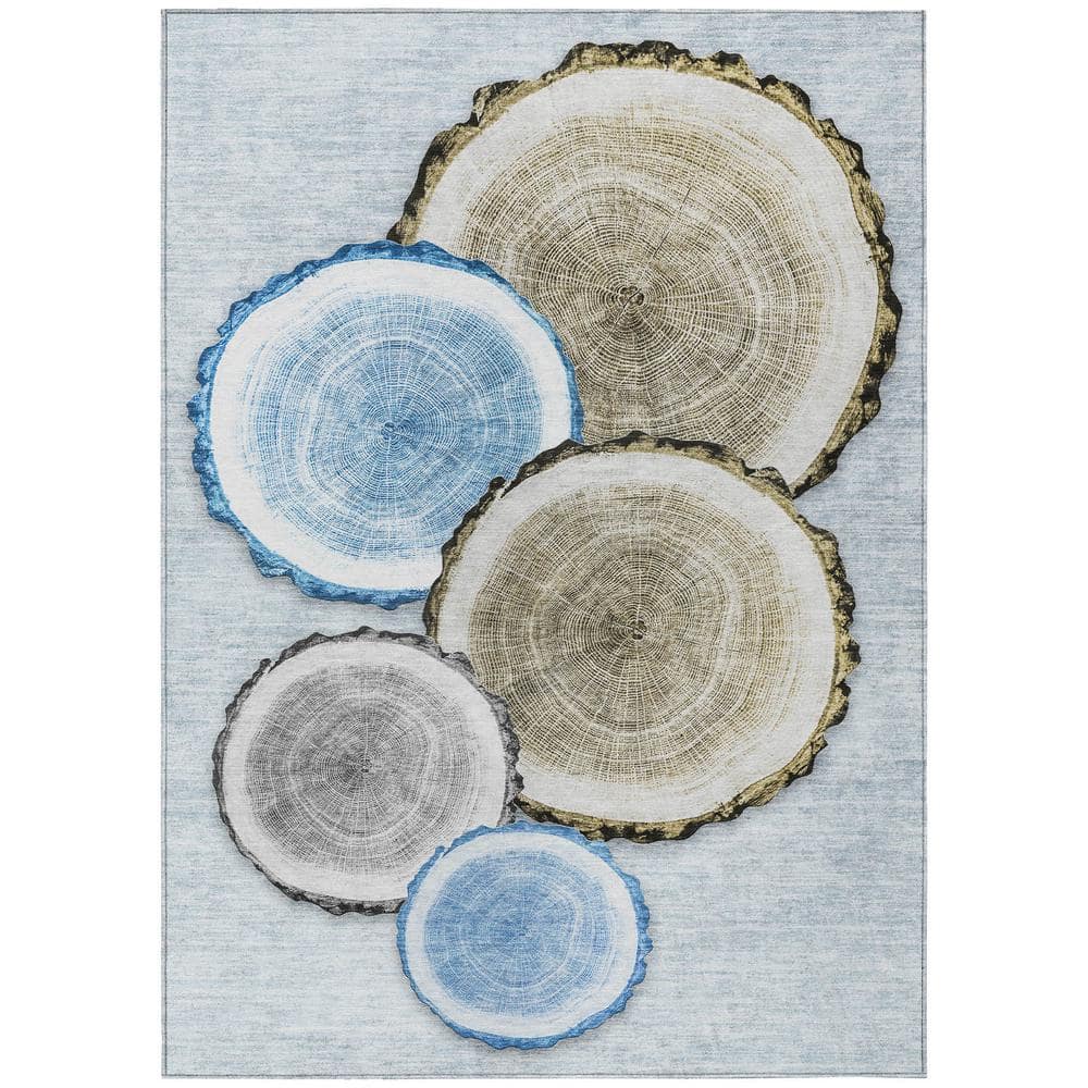 Chantille ACN575 Blue 5 ft. x 7 ft. 6 in. Machine Washable Indoor/Outdoor Geometric Area Rug - Hercitys