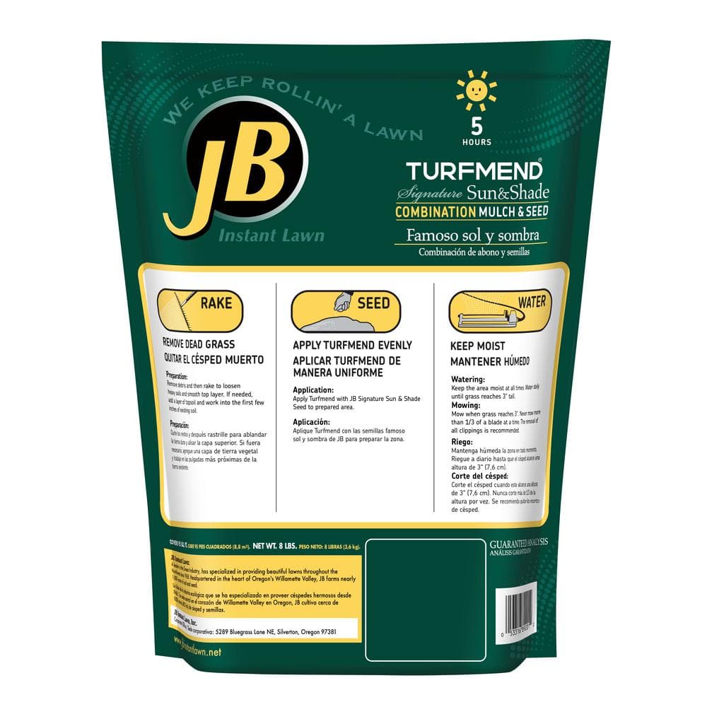 8 lbs. JB Signature Sun and Shade with Turfmend (Rye/Fine Fescues) - Hercitys