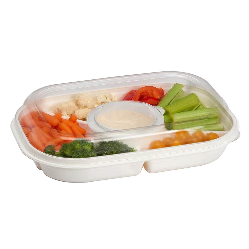 Large Party Food Tray with Snap On Cover - Hercitys