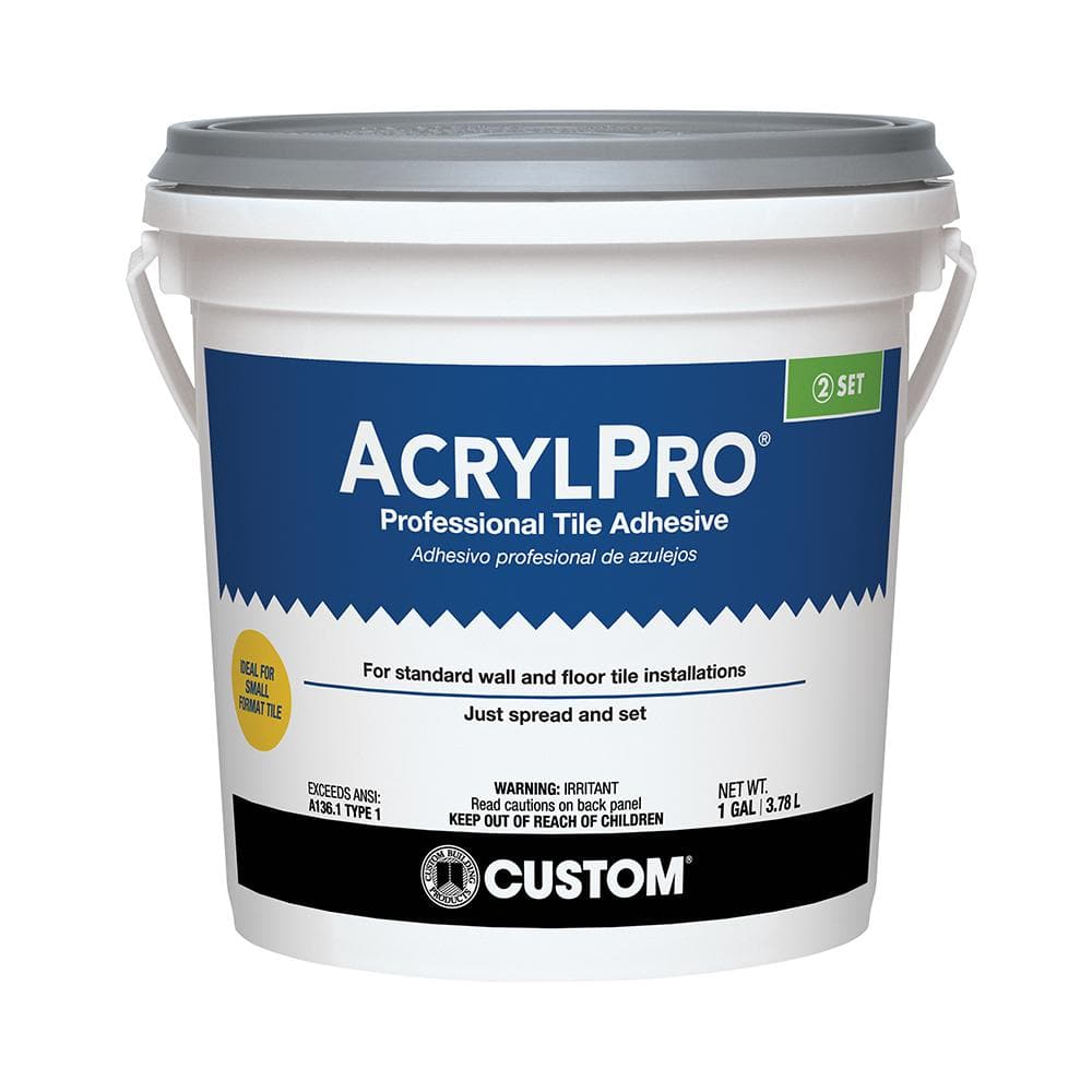 AcrylPro 1 Gal. (4 qt.) Tile & Stone 72 Hr. Dry Time Tile Professional Tile Adhesive - Hercitys