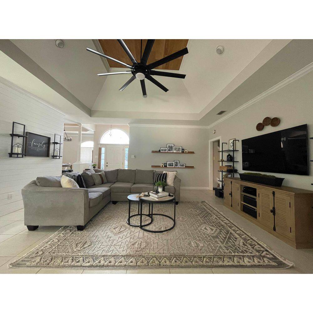 Agoo 5 ft. x 7 ft. Charcoal/Cream/Peach Area Rug - Hercitys