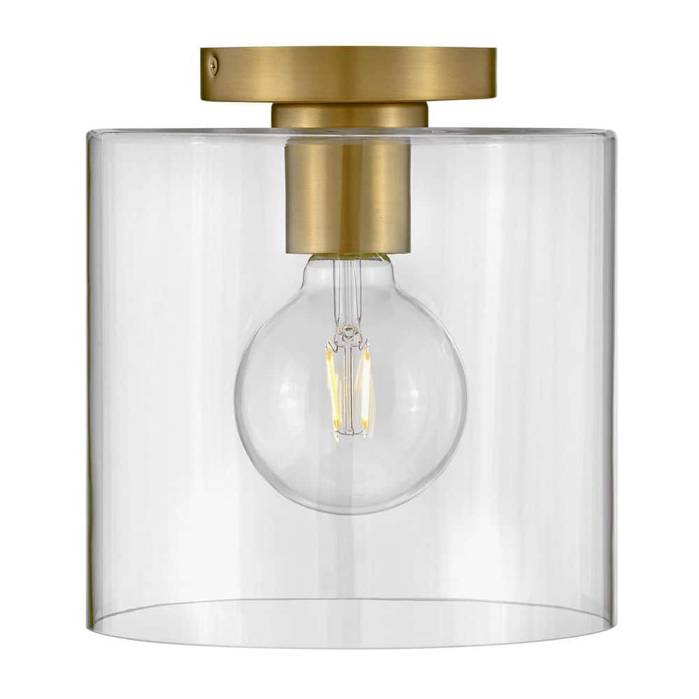 Pippa 8.5 in. 1-Light Lacquered Brass Flush Mount - Hercitys