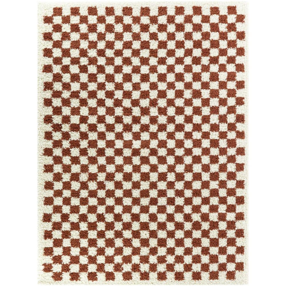 Covey Burnt Orange 5 ft. 3 in. x 7 ft. Geometric Area Rug - Hercitys