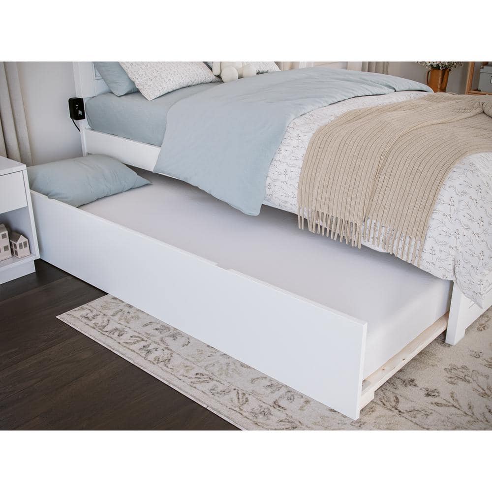 Urban Trundle White Twin Bed - Hercitys