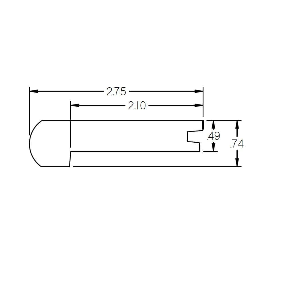 Crystal 0.5 in. Thick x 2.78 in. Wide x 78 in. Length Hardwood Stair Nose - Hercitys