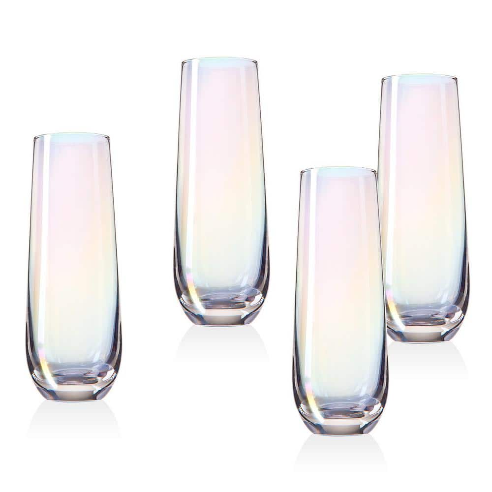 Monterey 10 oz. Crystal Stemless Flutes (Set of 4) - Hercitys