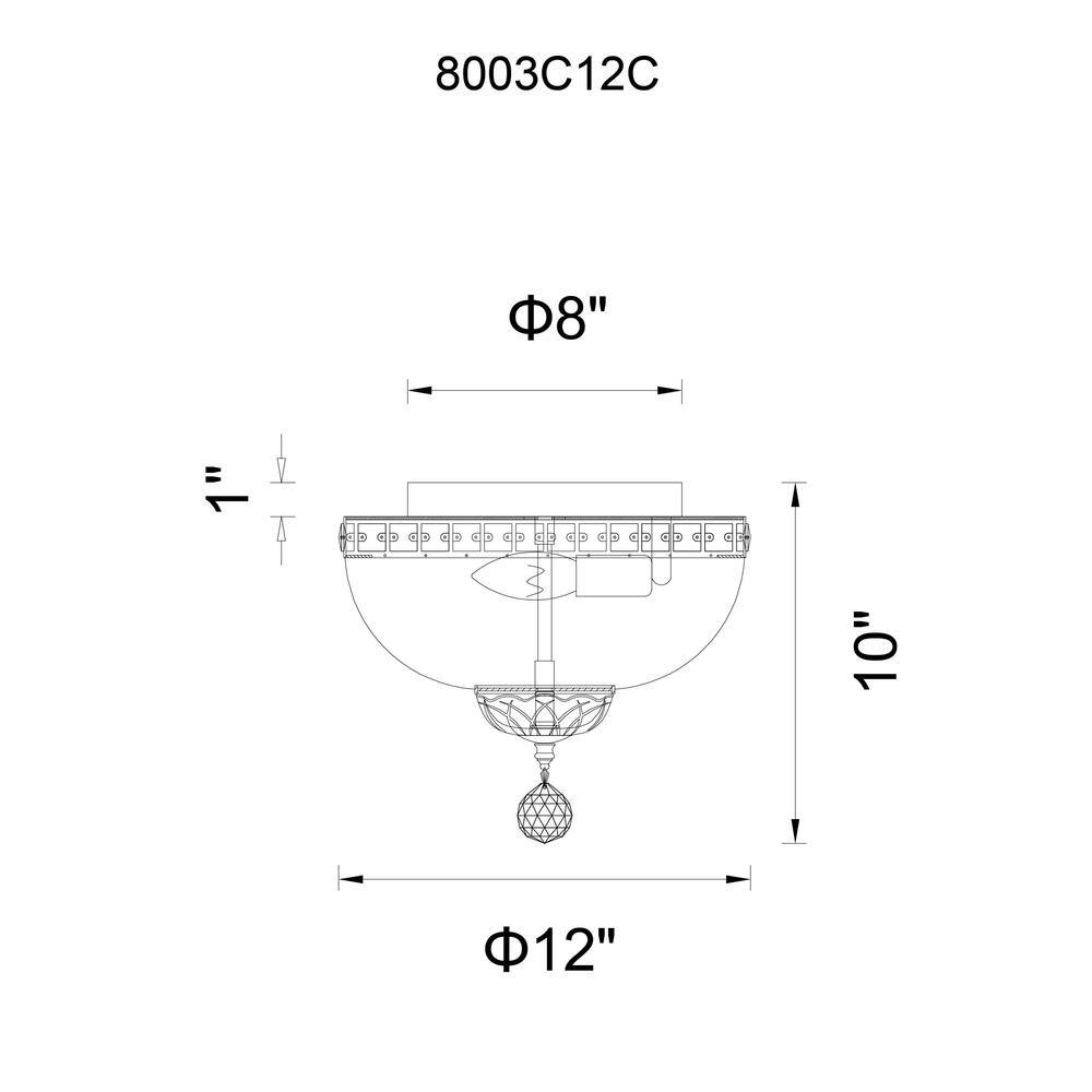 Stefania 3 Light Bowl Flush Mount With Chrome Finish - Hercitys